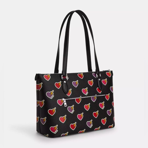 NWT - Coach Gallery Tote Bag With Heart Bolt Print - Picture 9 of 12
